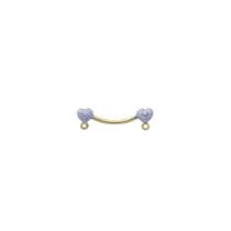 Pingente Ouro 18k Canga Dois Lugares Ouro Branco e Diamantes 10 mm Pingente Ouro 18k Canga Dois Lugares Ouro Branco e Diamantes 10 mm