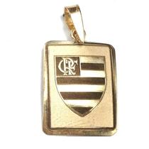 Pingente Ouro 18k Chapa Time Flamengo Laser