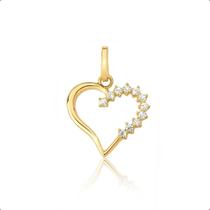 Pingente Ouro 18k Coração Com Zircônias Pingente Ouro 18k Coração Com Zircônias