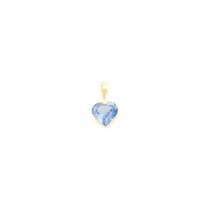 Pingente Ouro 18K Coração Zircônia Azul - AU11506