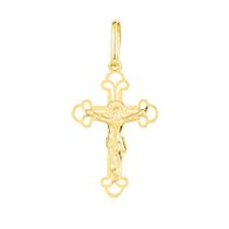 Pingente Ouro 18k Cruz Crucifixo Cristo G4116