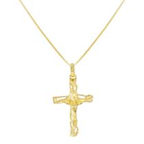 Pingente Ouro 18k Cruz Crucifixo Cristo Liso Espelhado G238