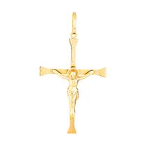 Pingente Ouro 18k Cruz Crucifixo Cristo Palito Polido PG-033