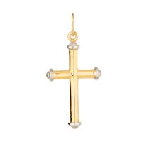 Pingente Ouro 18k Cruz Crucifixo Espelhado Polido Com Ródio Pingente Ouro 18k Cruz Crucifixo Espelhado Polido Com Ródio