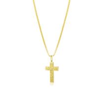 Pingente Ouro 18k Cruz Crucifixo Espelhado Salmo 23:4 P D020