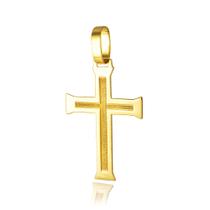Pingente Ouro 18k Cruz Crucifixo Masculino Espelhado Centro Fosco M D021 Pingente Ouro 18k Cruz Crucifixo Masculino Espelhado Centro Fosco M D021