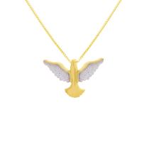 Pingente Ouro 18k Divino Espirito Santo Ródio P182