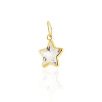 Pingente Ouro 18k Estrela M Zircônia com bordas de ouro PG-055