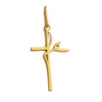 Pingente ouro 18k fé manuscrito delicado presente