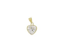 Pingente Ouro 18K Forma Coração Zircônio Incolor Delicado Pingente Ouro 18K Forma Coração Zircônio Incolor Delicado