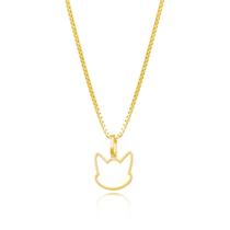 Pingente Ouro 18k Gato Pet Cat P Vazado Espelhado G5225
