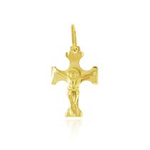 Pingente Ouro 18k Jesus Cristo na Cruz Fosca Crucifixo RP-005 - 750 Net OZ