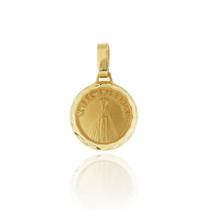 Pingente Ouro 18k Medalha Nossa Senhora Aparecida 13mm ST-100