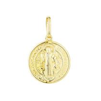 Pingente Ouro 18k Medalha Santo São Bento 2 Faces Pingente Ouro 18k Medalha Santo São Bento 2 Faces