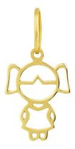 Pingente Ouro 18k Menina Ou Menino 18mm 0.70 Gramas Pingente Ouro 18k Menina Ou Menino 18mm 0.70 Gramas
