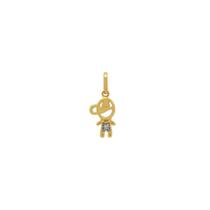 Pingente Ouro 18k Menino com Zircônias 12 mm Pingente Ouro 18k Menino com Zircônias 12 mm