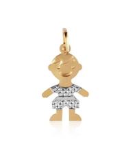 Pingente Ouro 18K Menino Diamantado Pingente Ouro 18K Menino Diamantado