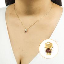 Pingente Ouro 18k Menino ou Menina 12mm Com Zircônia P423 P424