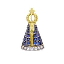 Pingente Ouro 18k Nossa Senhora Aparecida 15mm P297 Pingente Ouro 18k Nossa Senhora Aparecida 15mm P297