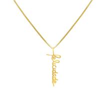 Pingente Ouro 18k Palavra Felicidade Espelhada P527
