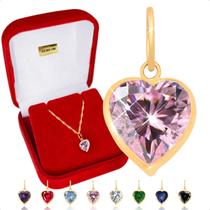 Pingente Ouro 18k Pedra Coração 6mm