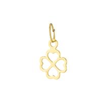 Pingente Ouro 18k Trevo Laser Coração P Espelhado PG-123