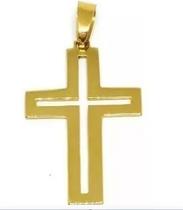 Pingente Ouro18 Kilates Peso 0.95 Gramas 17 mm Larga Cruz Chapa Pingente Ouro18 Kilates Peso 0.95 Gramas 17 mm Larga Cruz Chapa