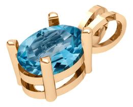 Pingente Oval Prata 925 Dourada 18k - Topázio Azul Pingente Oval Prata 925 Dourada 18k - Topázio Azul