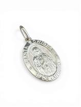 Pingente Oval Santa Edwirges em Prata 925 com Corrente Pingente Oval Santa Edwirges em Prata 925 com Corrente
