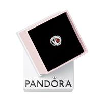 Pingente PANDORA July True Red Eternity Circle Momentos compatíveis Presente para ela Feito com prata esterlina e cristais artificiais com caixa de presente