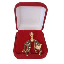 Pingente Pantera Negra Com Pedras de Zircônia Banho De Ouro