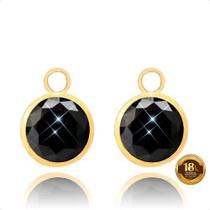 Pingente para Brinco em Ouro 18k Pedra 6mm Negro Pingente para Brinco em Ouro 18k Pedra 6mm Negro