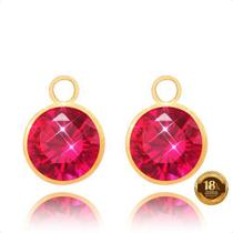 Pingente para Brinco em Ouro 18k Pedra 6mm Vermelho Rubi Pingente para Brinco em Ouro 18k Pedra 6mm Vermelho Rubi