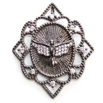 Pingente Para Colar Espírito Santo Bijuteria Amuleto Da Sorte Grafite Prata