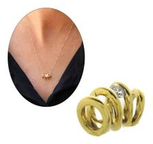 Pingente Passante Aros Com Diamante Central 15 Pt Ouro 18k Amarelo Pingente Passante Aros Com Diamante Central 15 Pt Ouro 18k Amarelo