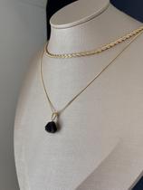 Pingente pedra bruta (ouro)- ônix