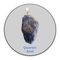 Pingente Pedra Natura Quartzo Azul Bruto - Relaxamento, Calma
