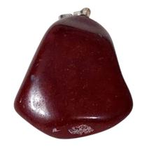 Pingente Pedra Rolada Jaspe Vermelho vitalidade coragem forç