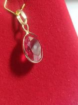 Pingente Pedra Rosa Zircônia Peso 1.40 Gramas 12 mm x 10 mm Ouro 18 kilates Pingente Pedra Rosa Zircônia Peso 1.40 Gramas 12 mm x 10 mm Ouro 18 kilates