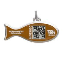 Pingente Peixe QR Code Bege