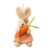 Pingente Pelucia De Páscoa Mini Coelho Laranja Menina 12cm