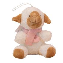 Pingente Pelucia De Páscoa Mini Ovelha Candy Rosa 13cm 1Un