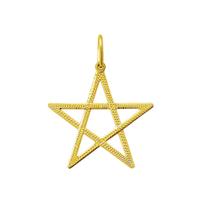Pingente Pentagrama Estrela 5 Pontas Ouro 18K Grande K180 Pingente Pentagrama Estrela 5 Pontas Ouro 18K Grande K180
