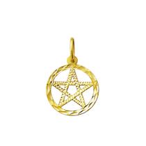 Pingente Pentagrama Estrela 5 pontas Wicca 19mm Ouro 18K K130 Pingente Pentagrama Estrela 5 pontas Wicca 19mm Ouro 18K K130