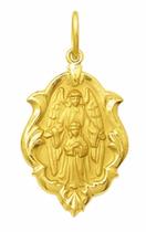 Pingente Pequeno Modelo Trabalhado Ornato 1.3cm Santos Ouro 18k ( 47 Santos ) K070