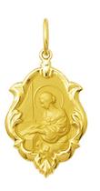 Pingente Pequeno Modelo Trabalhado Ornato 1.3cm Santos Ouro 18k ( 47 Santos ) K070