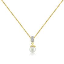 Pingente Pérola 10mm Folheado A Ouro Com Pedras De Zircônia Pingente Pérola 10mm Folheado A Ouro Com Pedras De Zircônia