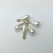 Pingente Pérola 10x18mm Dourado - 5 unidades Pingente Pérola 10x18mm Dourado - 5 unidades