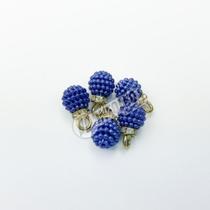 Pingente Pérola 12mm Azul Royal Craquelada C/ Entremeio - 5 unidades Pingente Pérola 12mm Azul Royal Craquelada C/ Entremeio - 5 unidades