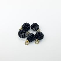 Pingente Pérola 12mm Preto Craquelada C/ Entremeio - 5 unidades Pingente Pérola 12mm Preto Craquelada C/ Entremeio - 5 unidades